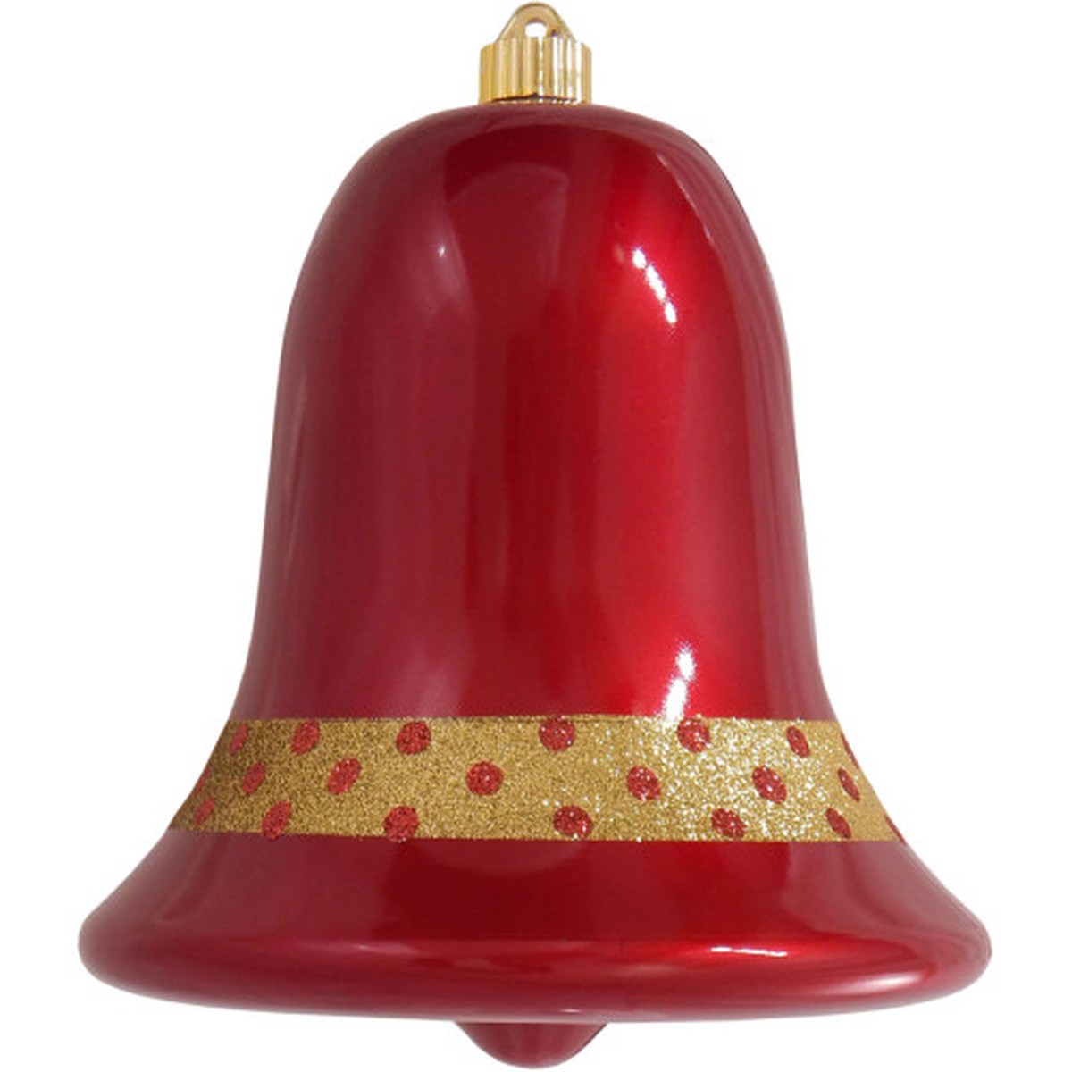 9″ Red and Gold Shatterproof Christmas Bell Ornament