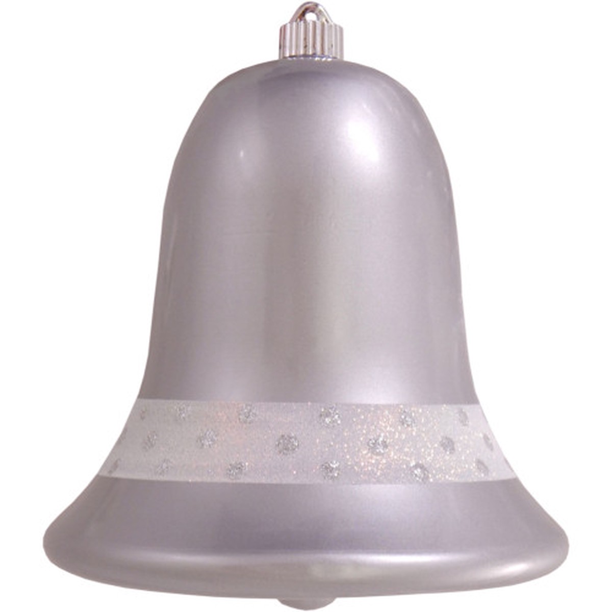 9" White and Silver Dot Shatterproof Christmas Bell Ornament