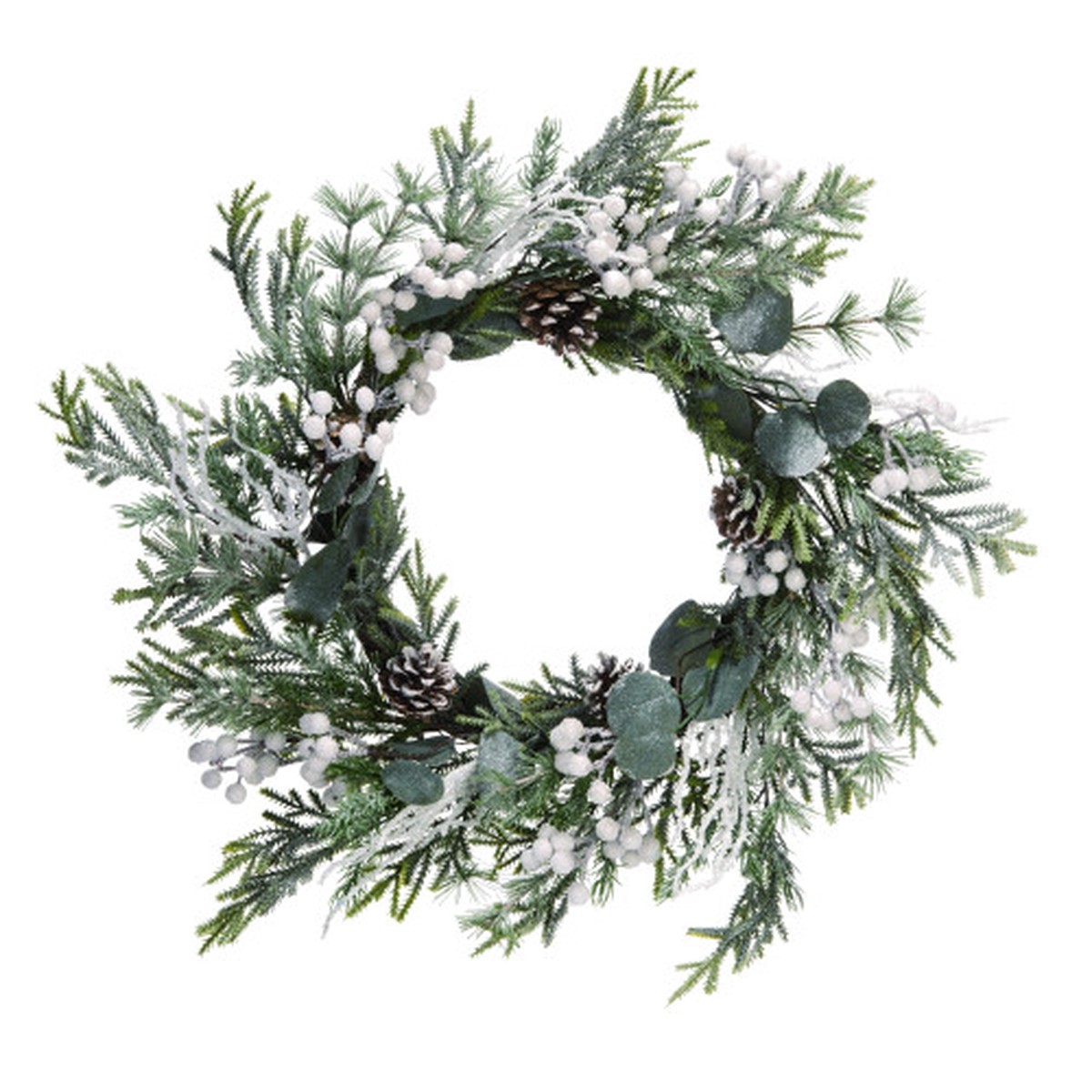 Frosted Sparkling Artificial Christmas Wreath, Unlit, 16.5-Inch, Unlit