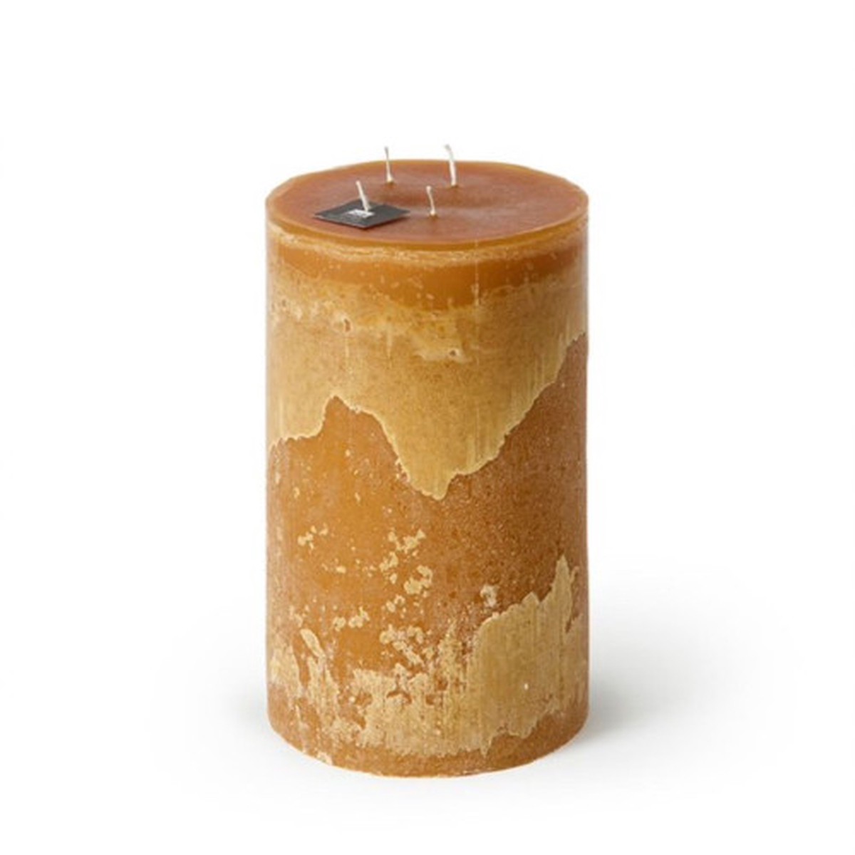 Round 4-Wick Textured Wax Pillar Super Candle - 11.75" - Chamois Brown