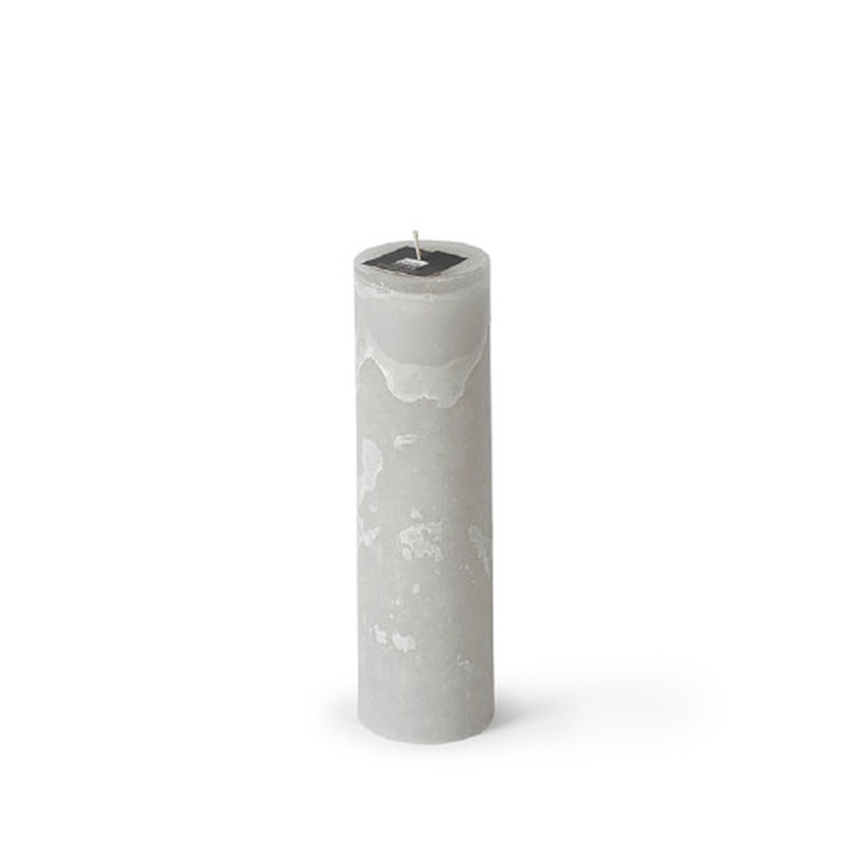 Small Textured Wax Pillar Candle - 9.75" - Linen Gray