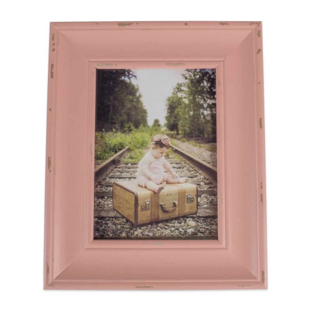 10.25″ Vibrant Unique Distressed Blush Farmhouse Rectangular Picture Frame