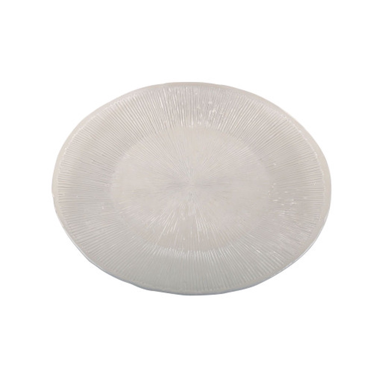 11″ Clear White Round Glass Party Platter – Medium