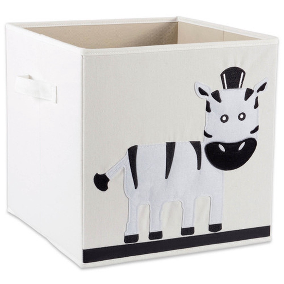 13″ Black and White Zebra Themed Cube-Like Storage Basket