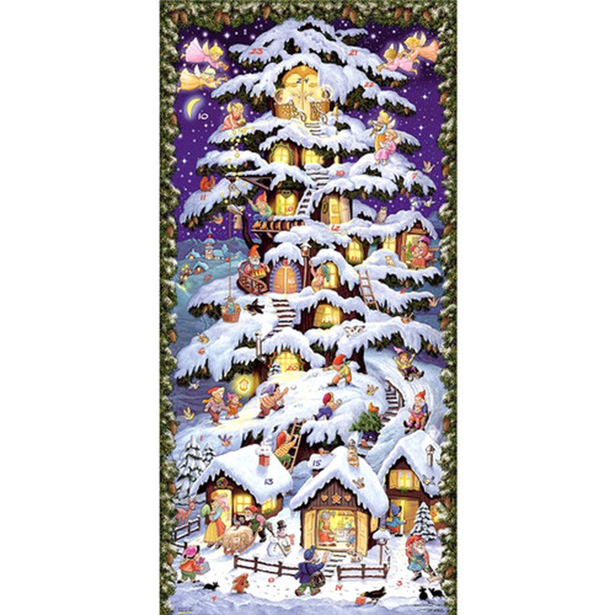 23.75" Korsch Advent Tree Tower Christmas Wall Decoration