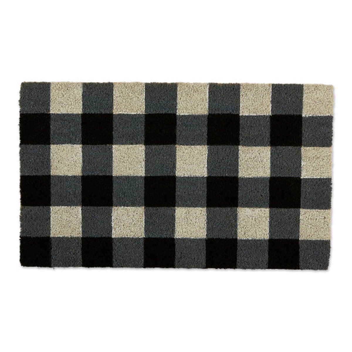 30" Black and White Checkered Doormat