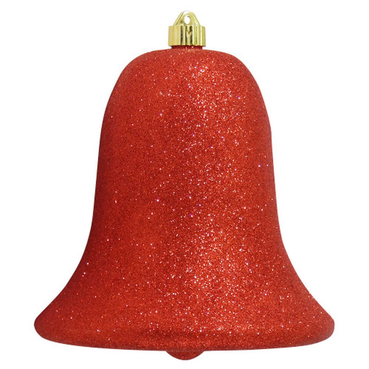7″ Red Shatterproof Glitter Christmas Bell Ornament