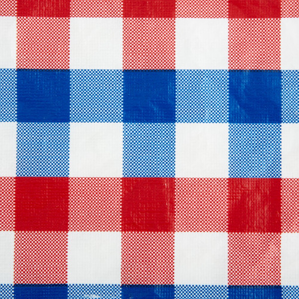 70" Round Red, White and Blue Americana Checkered Vinyl Tablecloth