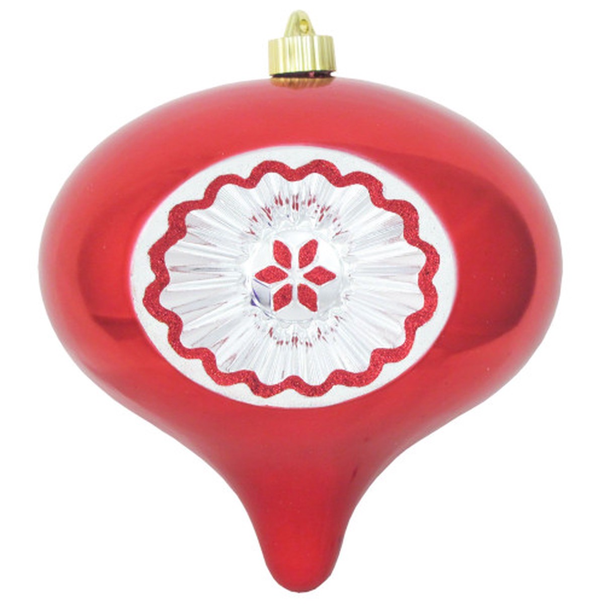 Sonic Red and White Reflector Onion Shatterproof Christmas Ornament 8″ (200mm)