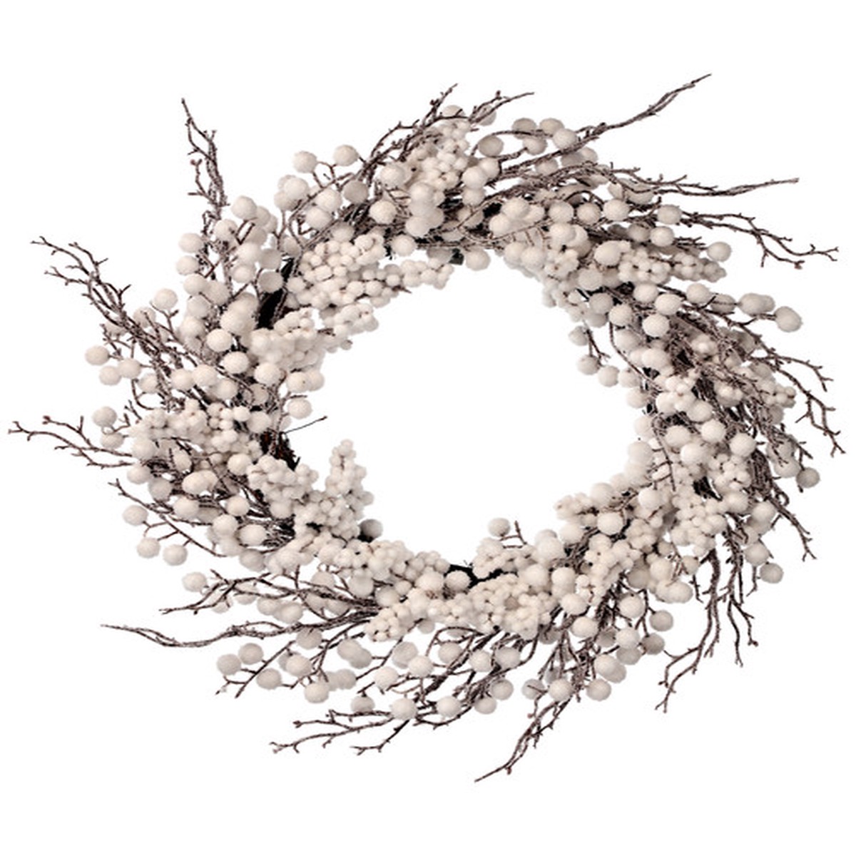 White Winter Berry Artificial Christmas Wreath, 26-Inch, Unlit