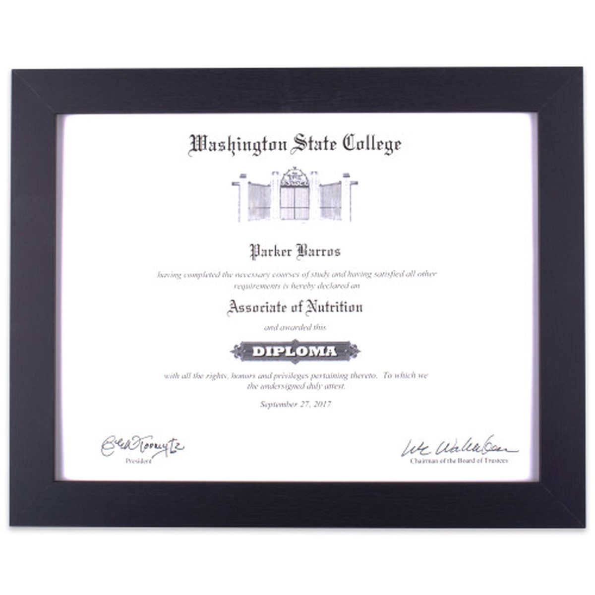 10.25″ x 12.75″ Black Rectangular Document Frame