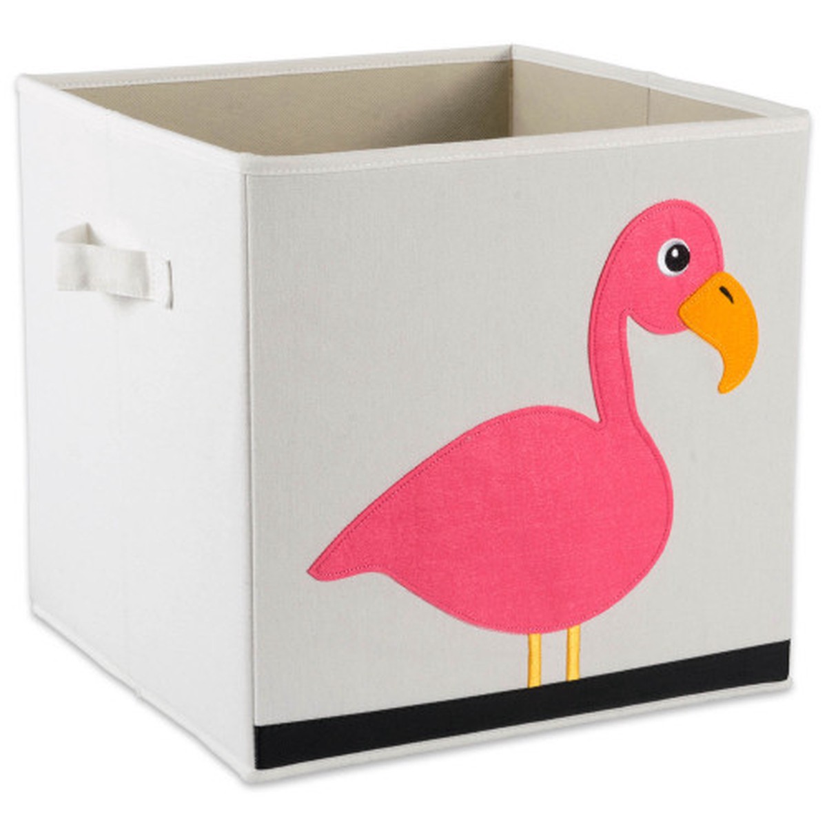 13″ Pink and White Flamingo Themed Storage Basket