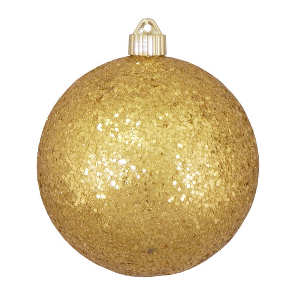 2ct Gold Shatterproof Glitter Christmas Ball Ornaments 6″ (150mm)