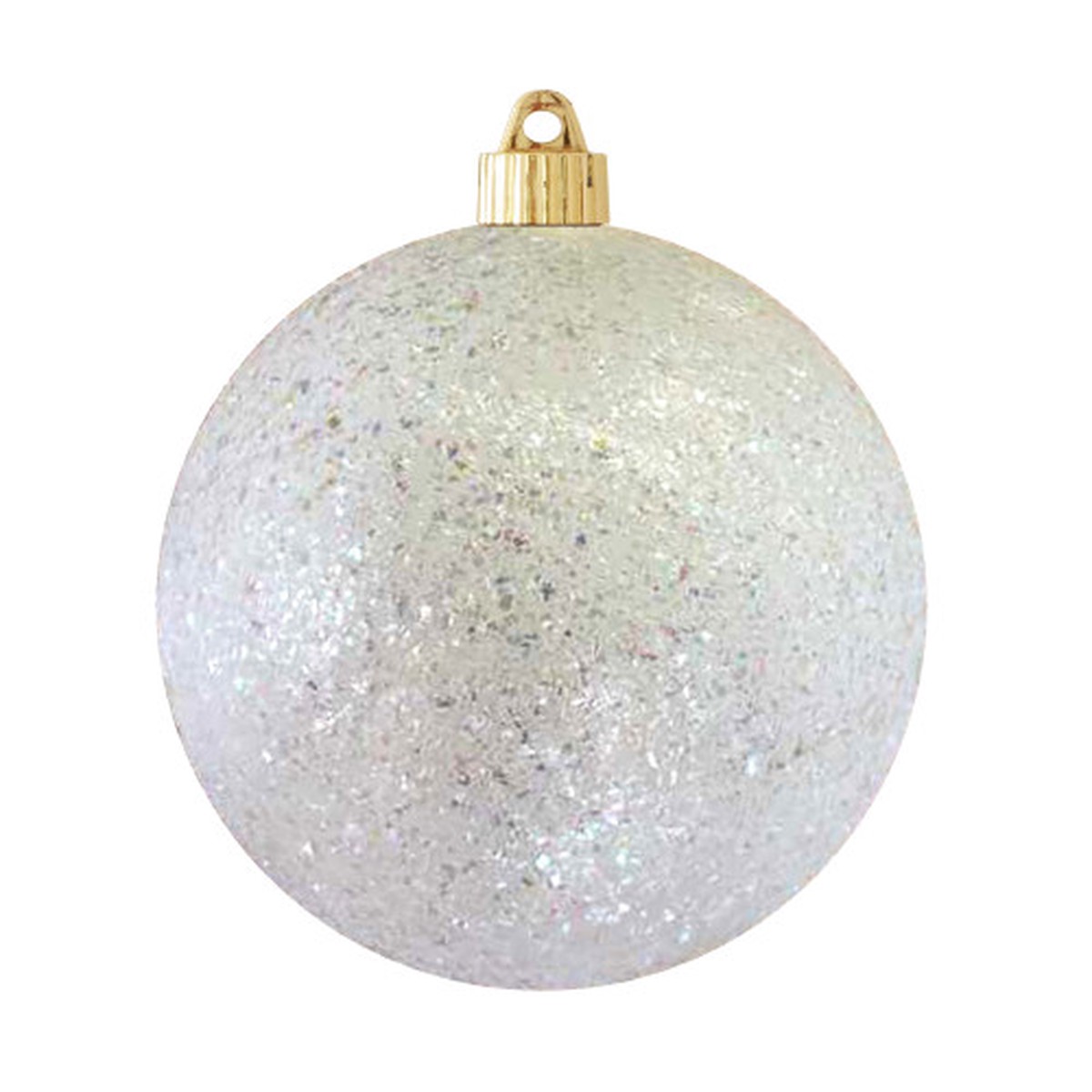 2ct Pure White Confetti Shatterproof Glitter Christmas Ball Ornaments 6″ (150mm)