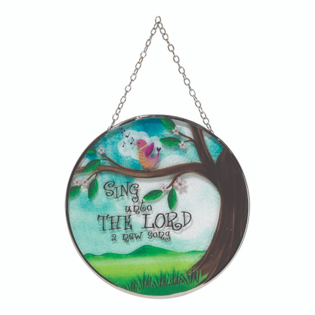 6" Round Birds and Inspirational Statement Outdoor Sun Catcher Decoration