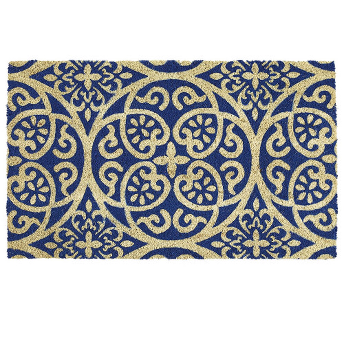 Tunisia Scroll Pattern Rectangular Coir Doormat – 18″ x 30″