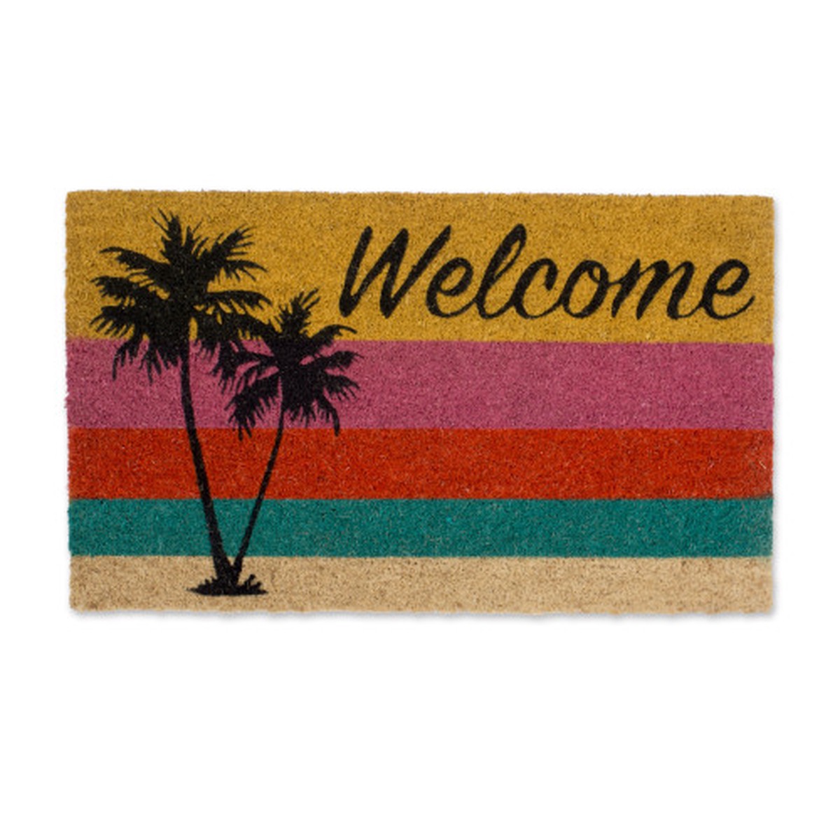 Welcome Palm Tree Rectangular Doormat – 18″ x 30″