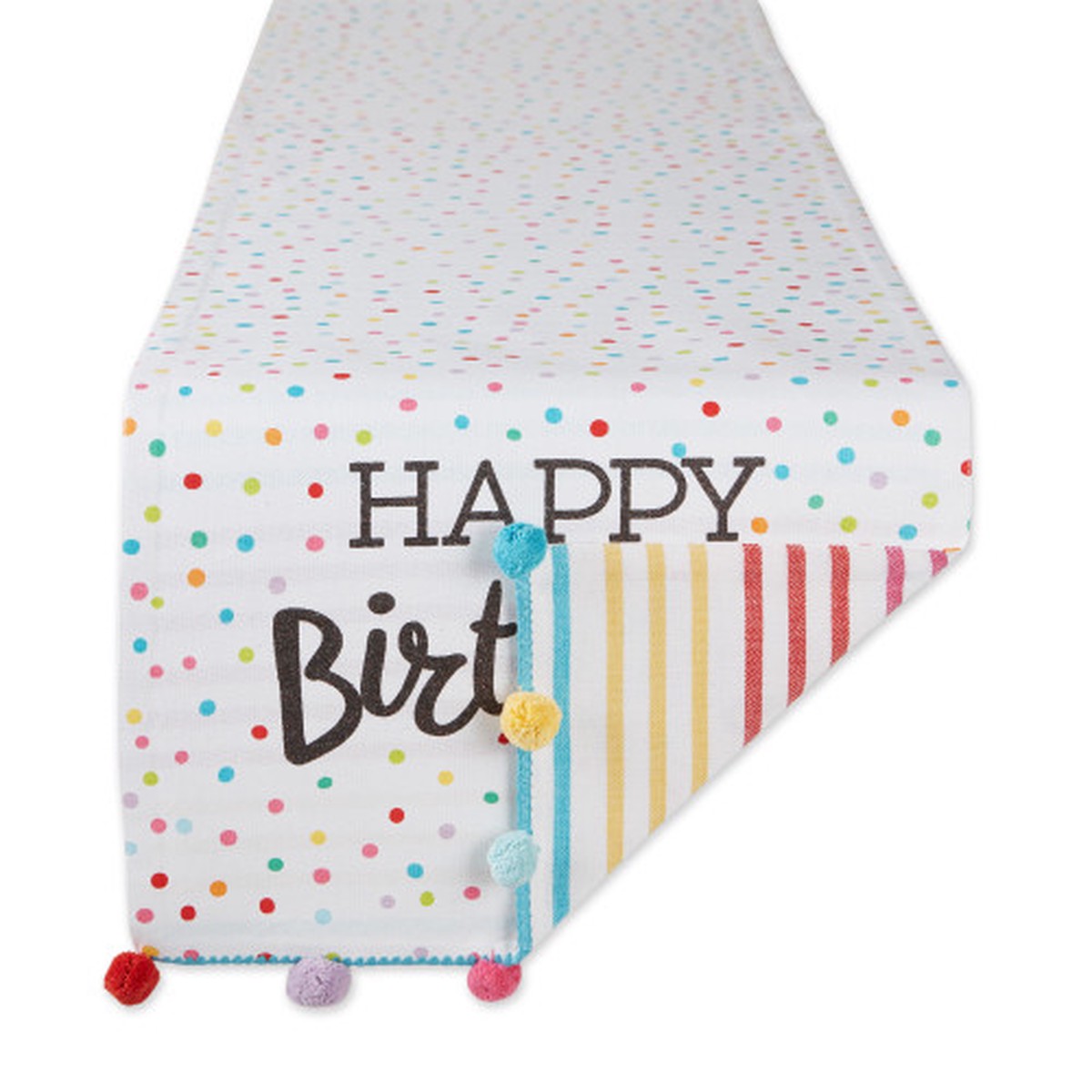 14″ x 108″ Vibrant Rectangular Happy Birthday Table Runner