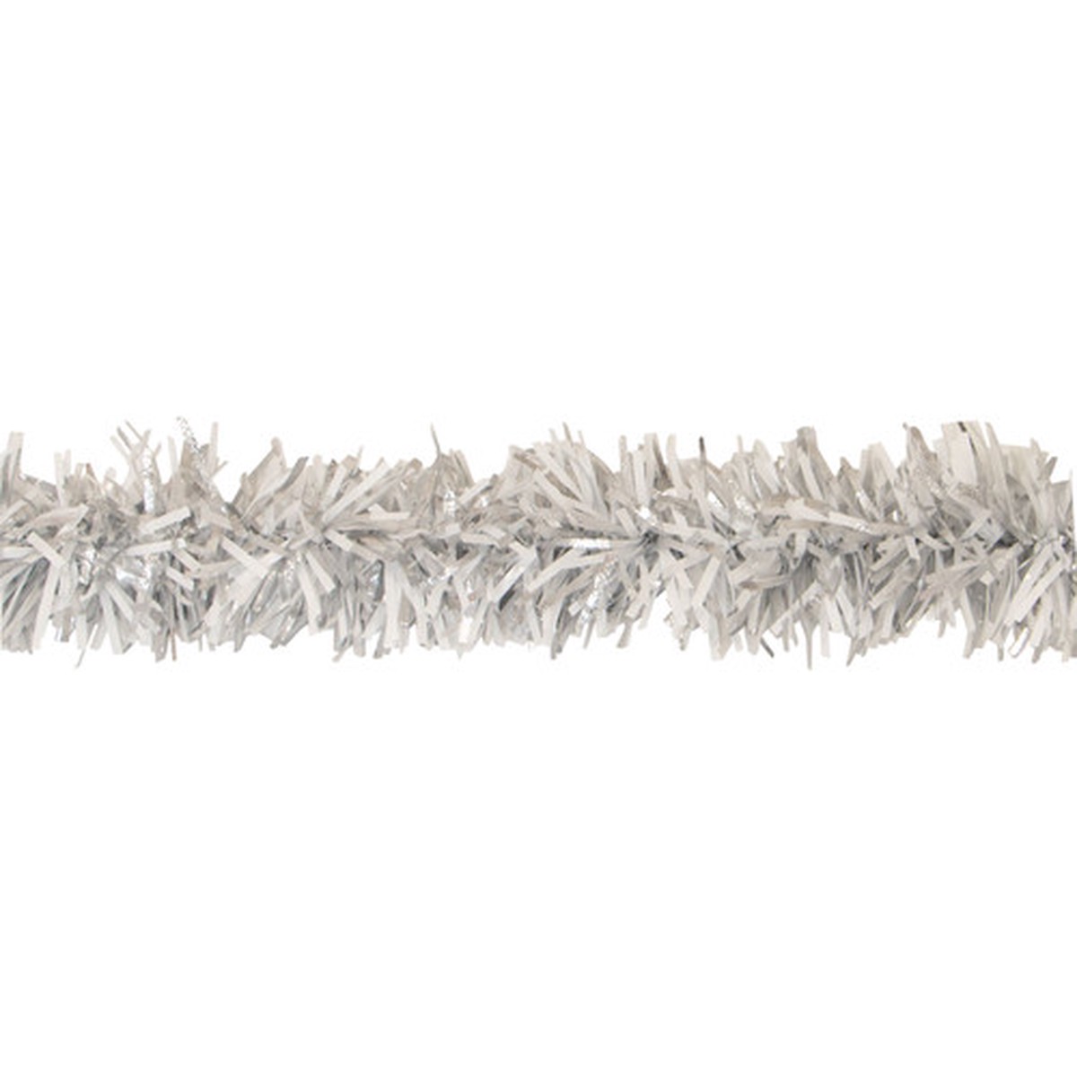 25′ Silver and White Embossed Contemporary Decorative Party Twist Garland