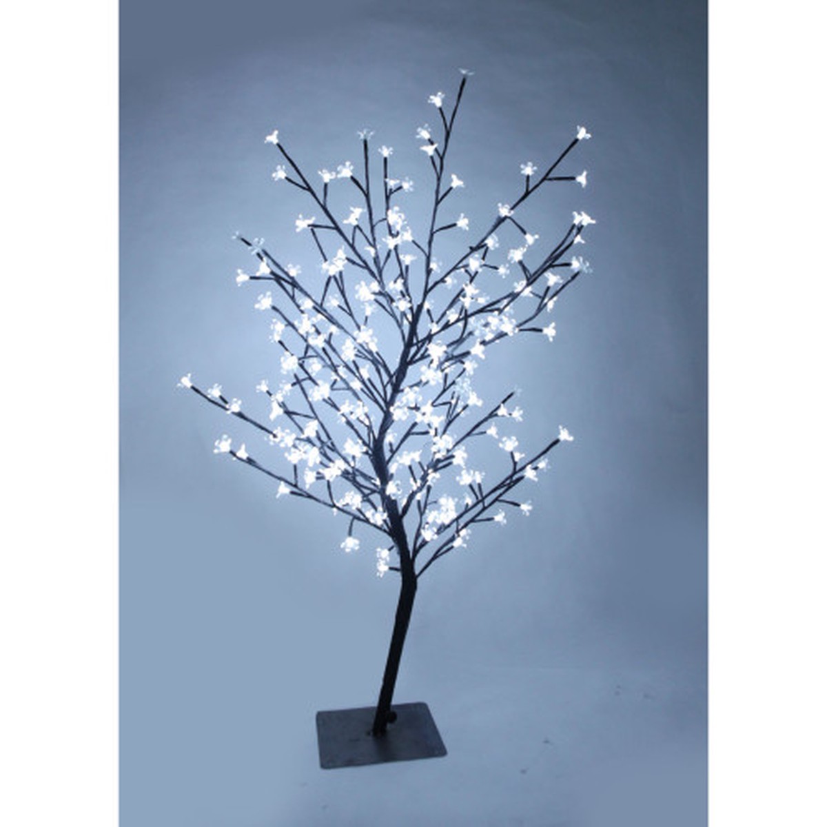 3.5′ Pre-Lit Cherry Artificial Tree, LED White Floral Lights