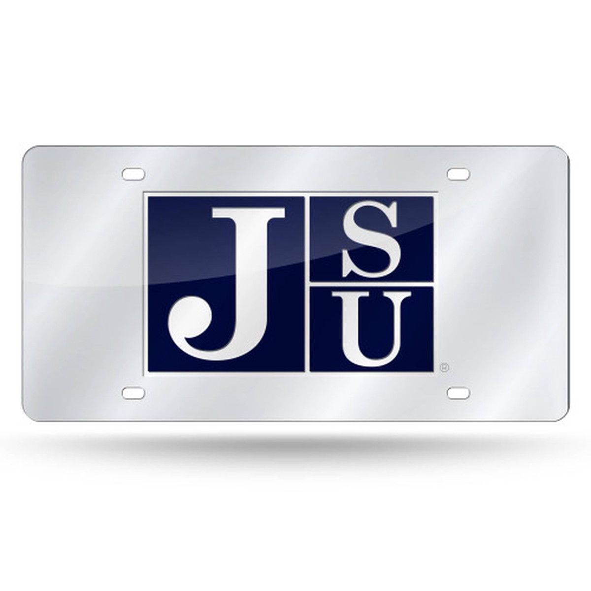 6" x 12" Navy Blue and White College Jackson State Tigers Tag