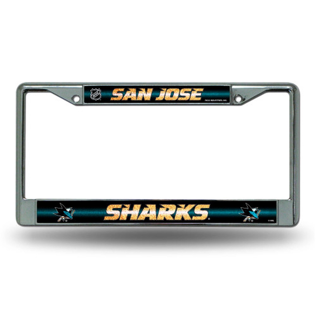 6" x 12" Yellow and Silver Colored NHL San Jose Sharks Rectangular License Plate Cover