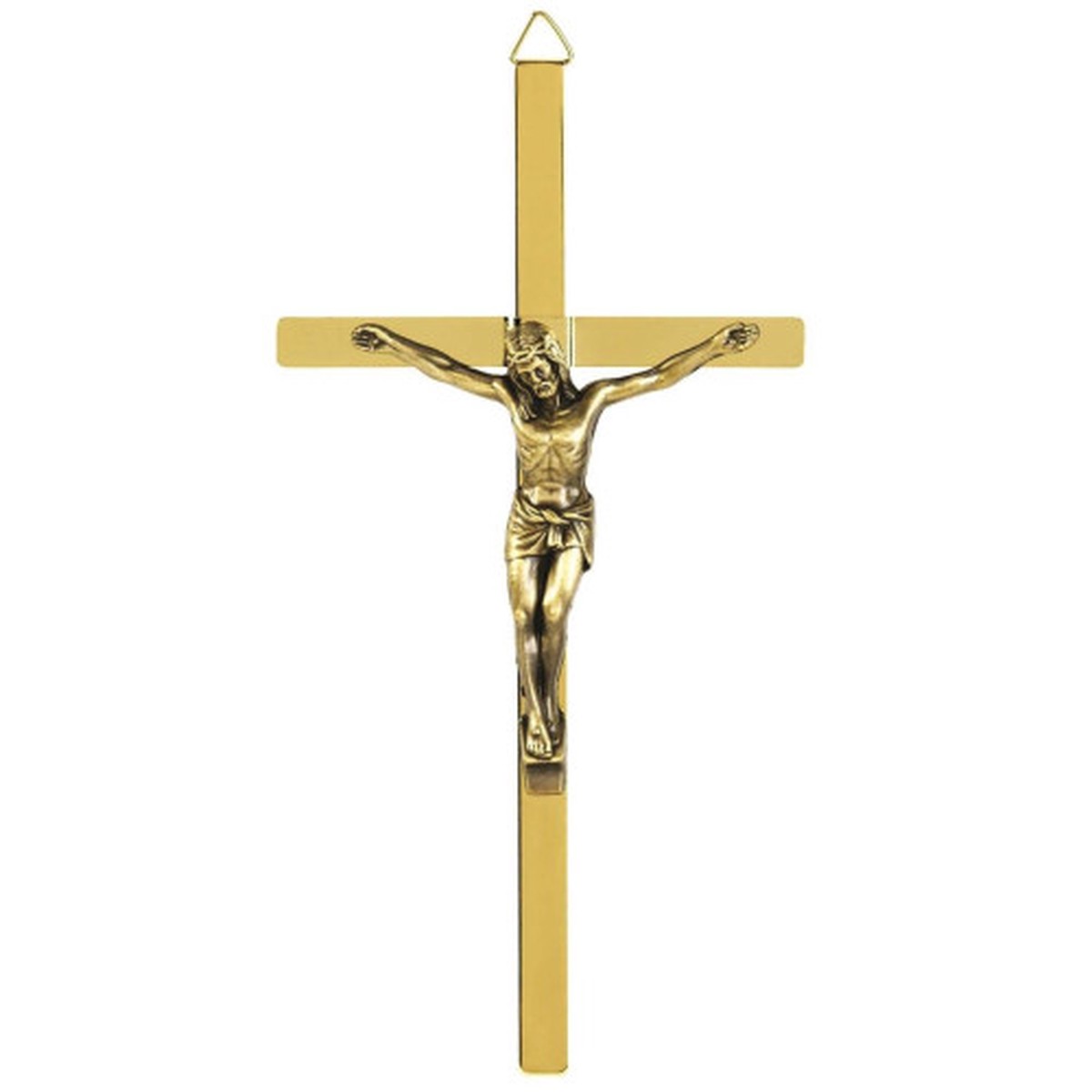 Metal Corpus Hanging Wall Crucifix - 8" - Gold
