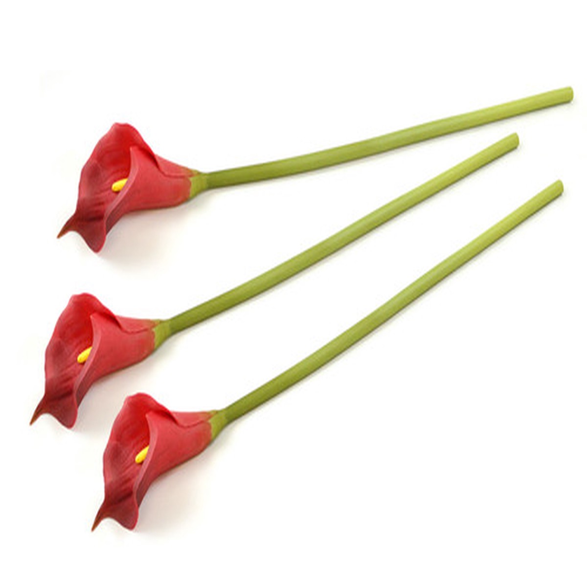 Set of 3 Red, Green, and Yellow Home Essentials and Accessories DII Flower Calla Lily, 26.25"