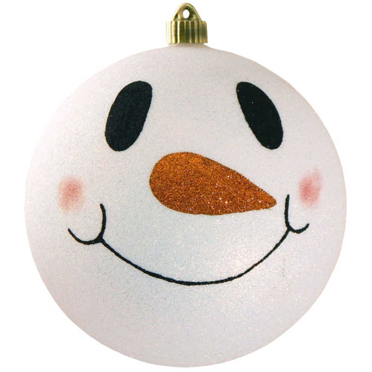 Snowman Face Shatterproof Glitter Christmas Ball Ornament – 8″ (200mm)