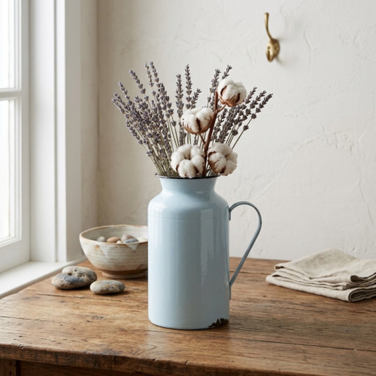 10.25″ Blue and Black Cylindrical Jug With Handle