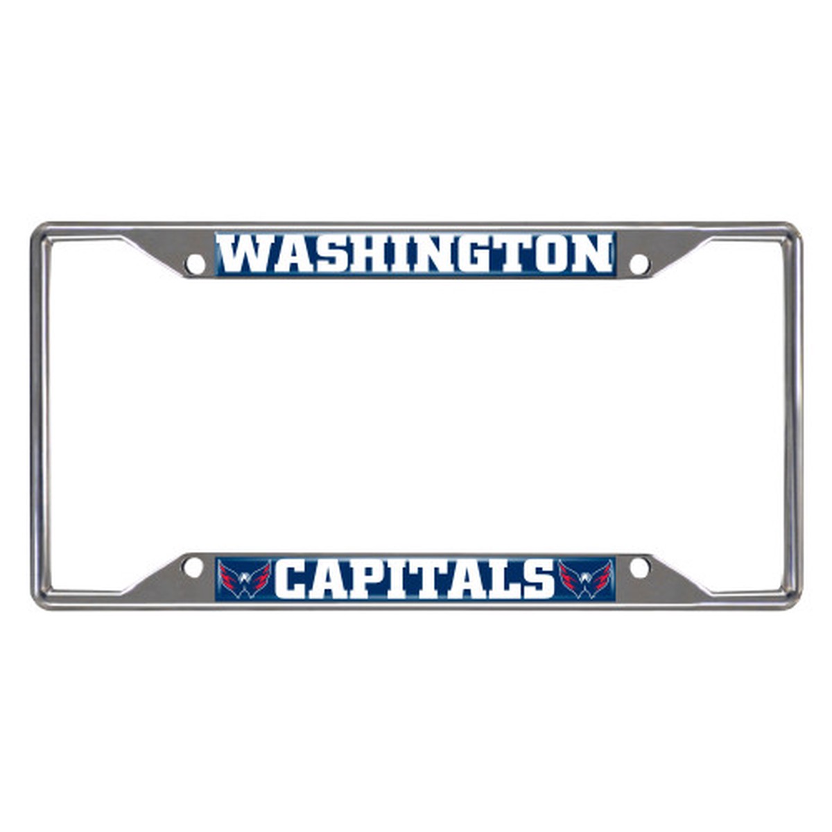 12.25″ x 6.25″ Stainless Steel and White NHL Washington Capitals Rectangular License Plate Frame