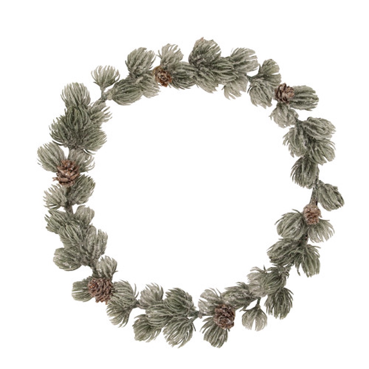 12″ Mini Frosted Pine Christmas Wreath with Pine Cones