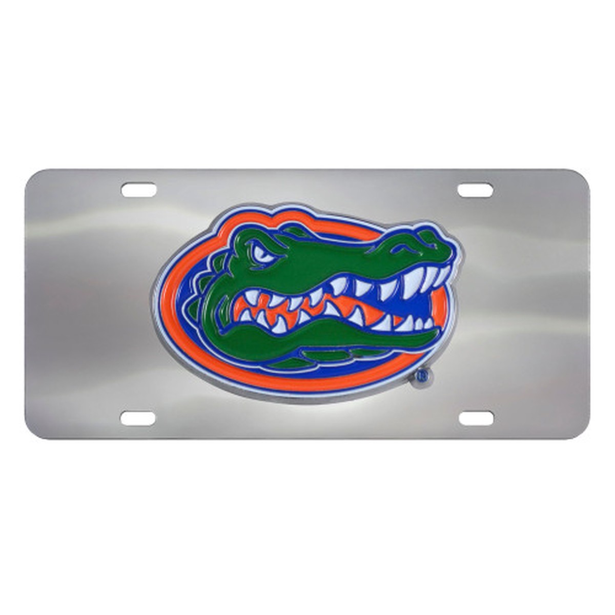 12″ Stainless Steel and Green NCAA Florida Gators Rectangular License Plate