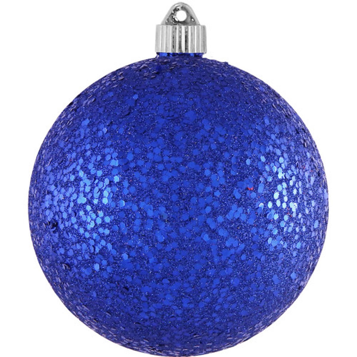 2ct Dark Blue Shatterproof Glitter Christmas Ball Ornaments 6″ (150mm)
