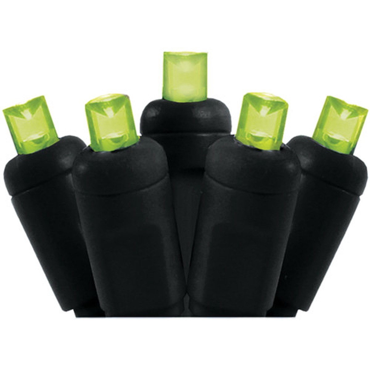 50 Lime Green Frosted LED Wide Angle Christmas String Lights - 25.17 ft Black Wire