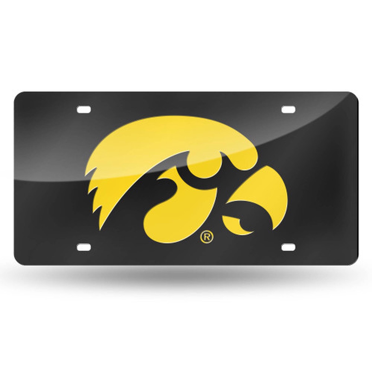 6" x 12" Black and Yellow College Iowa Hawkeyes Tag