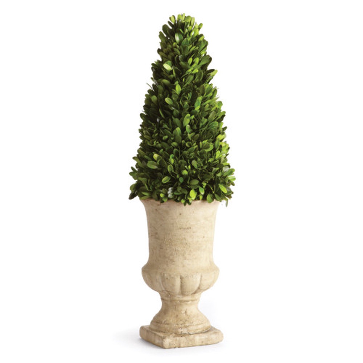 Artificial Cone Topiary with Urn - 24" - Green and Cream