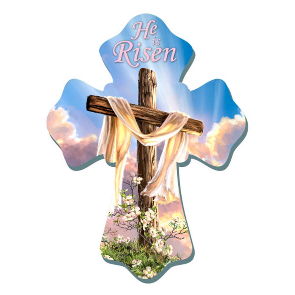 ‘He is Risen’ Reserection Easter Wall Cross – 8″