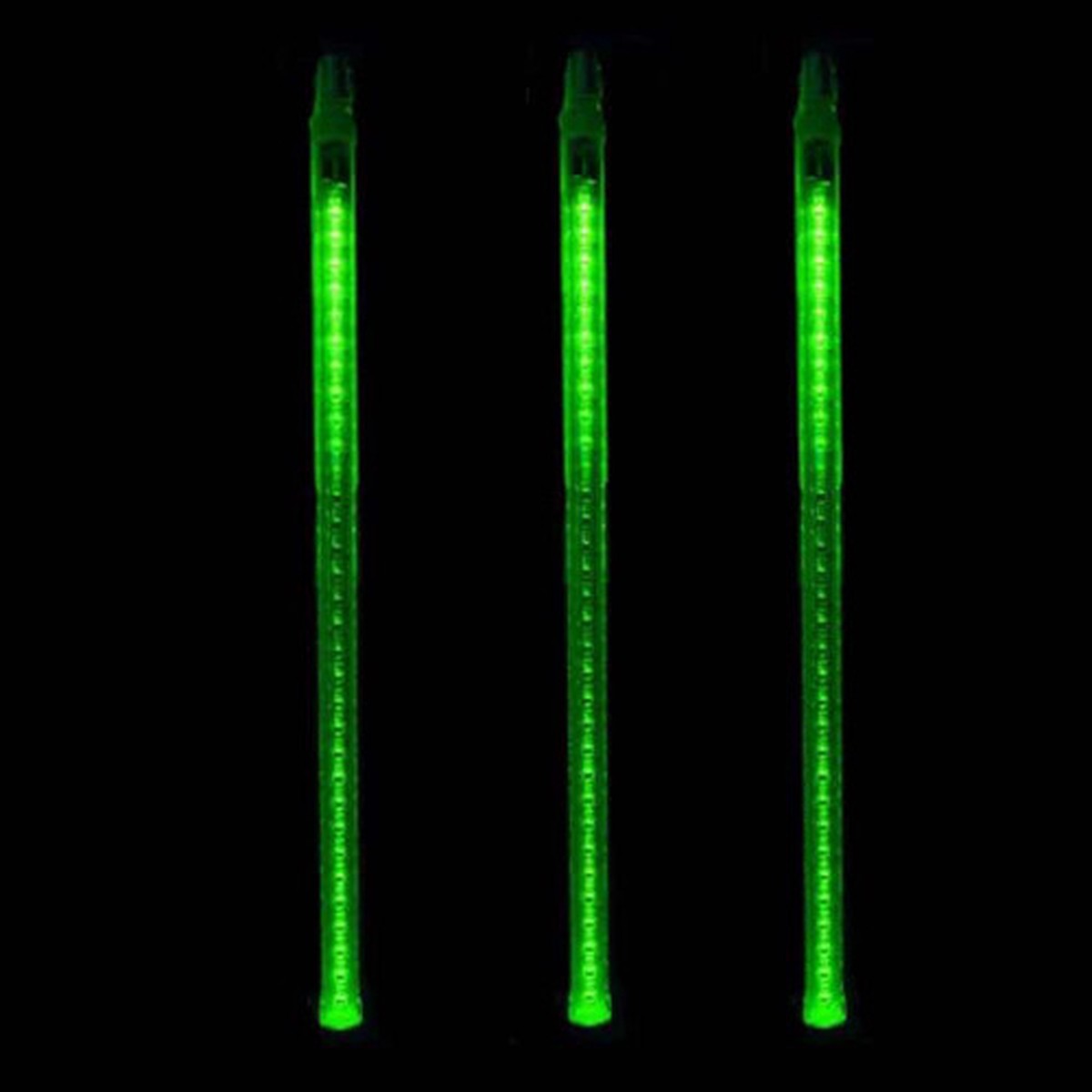 LED Lighted Dripping Icicle Tube Christmas Lights - Green - White Wire