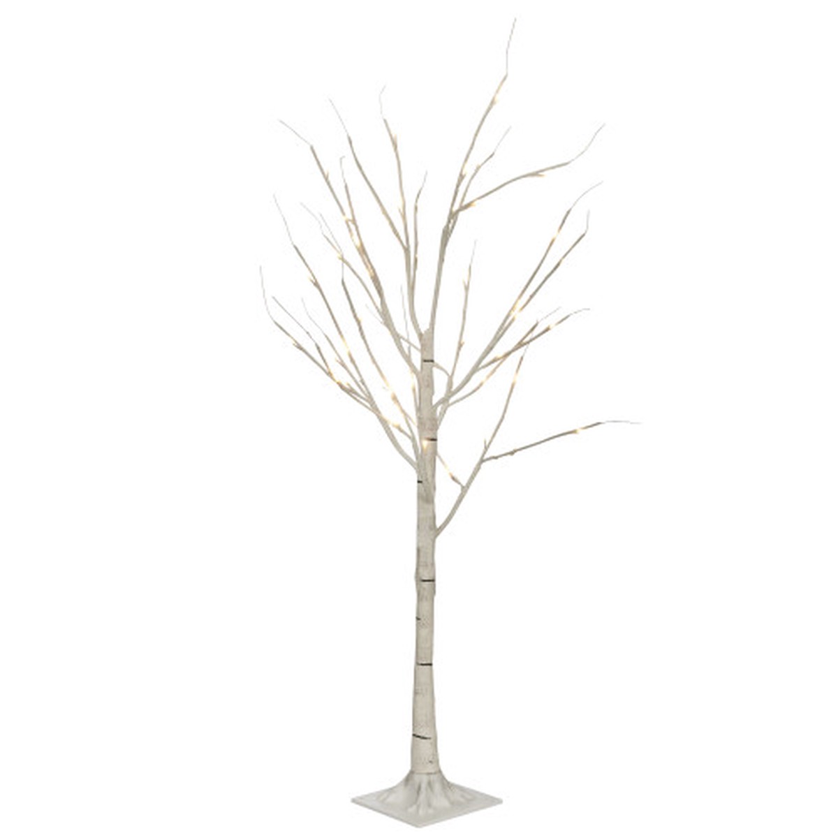3.75' Pre-Lit Pencil Birch Artificial Christmas Tree, Warm White LED Lights