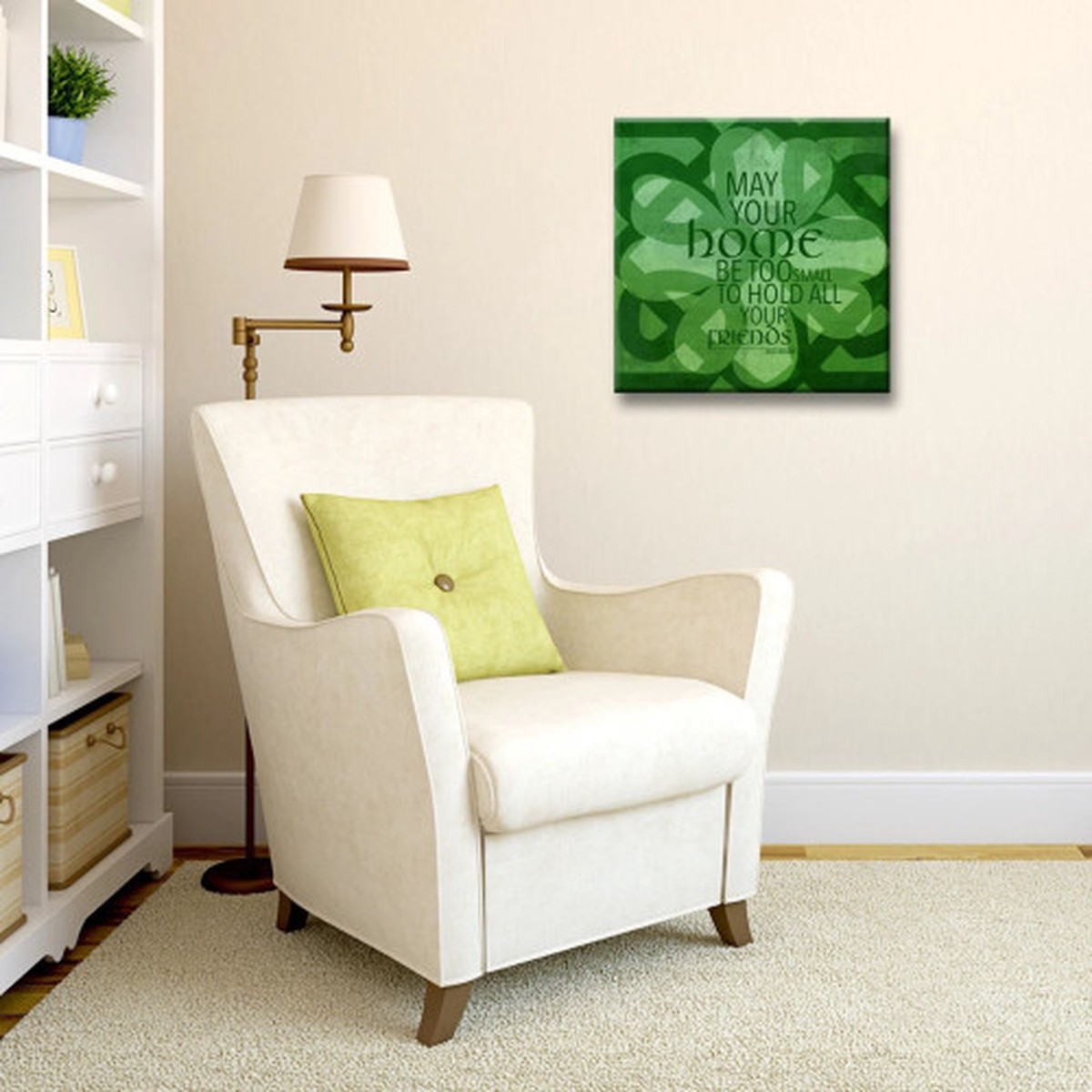 Home Blessing St. Patricks Day Canvas Wall Art - 12" x 12" - Green