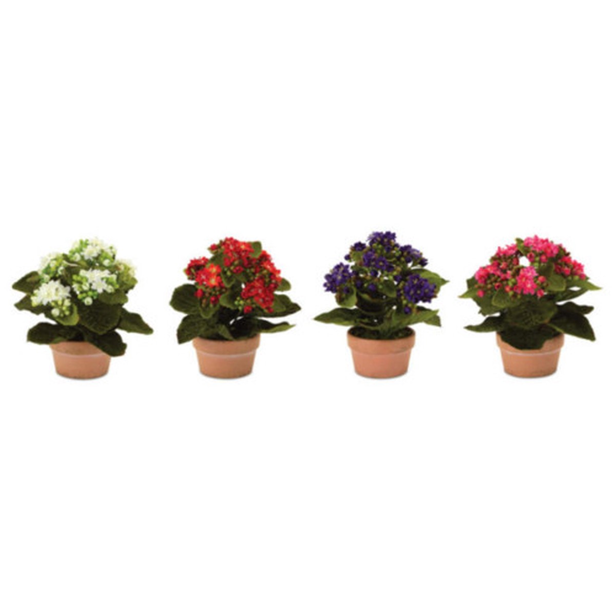 Potted Kalanchoe Artificial Floral Plants - 7 - Pack of 4