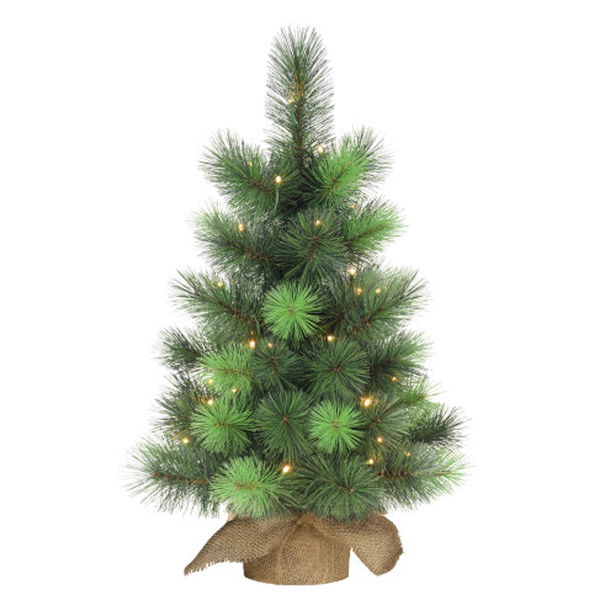 Pre-lit Potted Full Artificial Christmas Tree - 2 - Warm White Lights