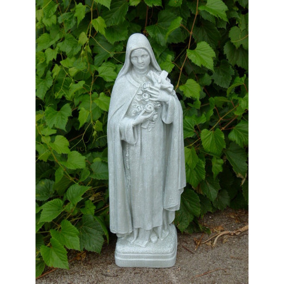 Saint Rita Outdoor Garden Statue - 25" - Ash Gray
