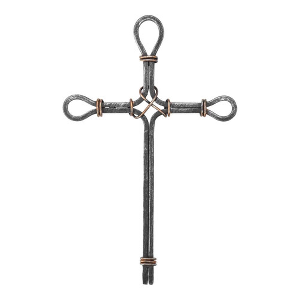Silver and Copper Metal Wall Cross – 15.25″
