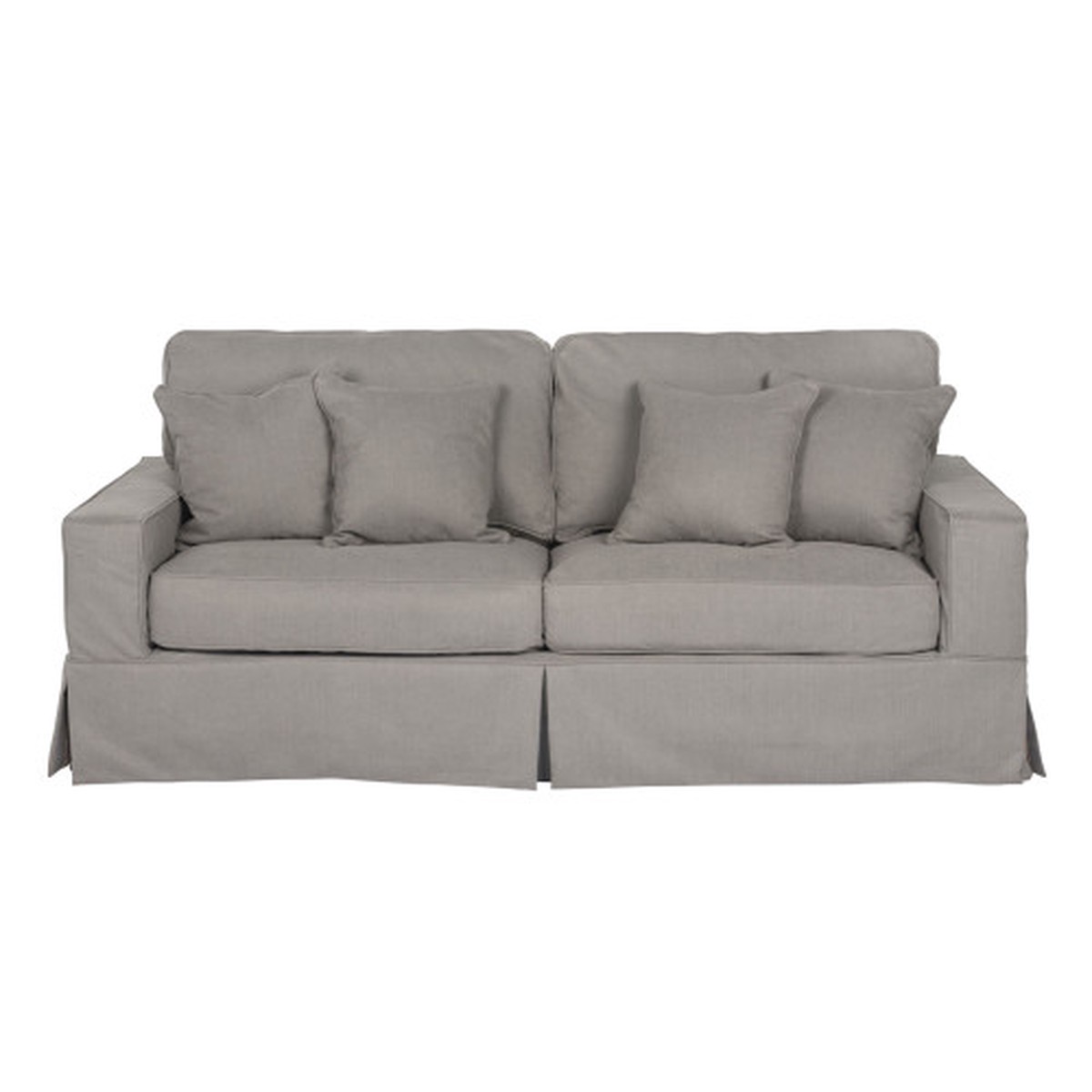 Sunset Trading Americana Box Cushion Sofa Slipcover Performance Fabric Gray