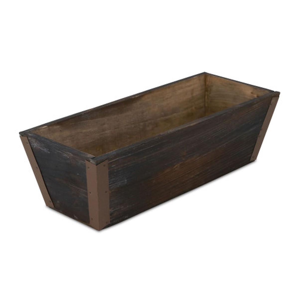 11.75″ Brown Handmade Rectangular Ledge Planter