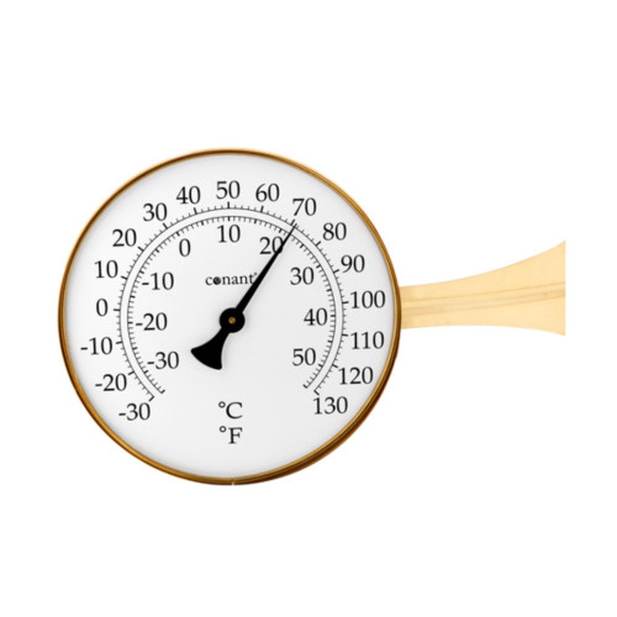 15″ Gold and White Round Dial Thermometer with Scales