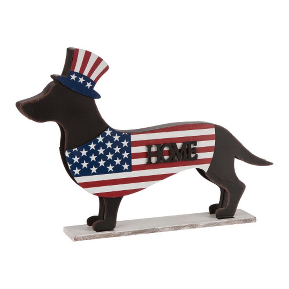 24.52″ Patriotic Double-Sided “HOME/WELCOME” Dachshund Dcor