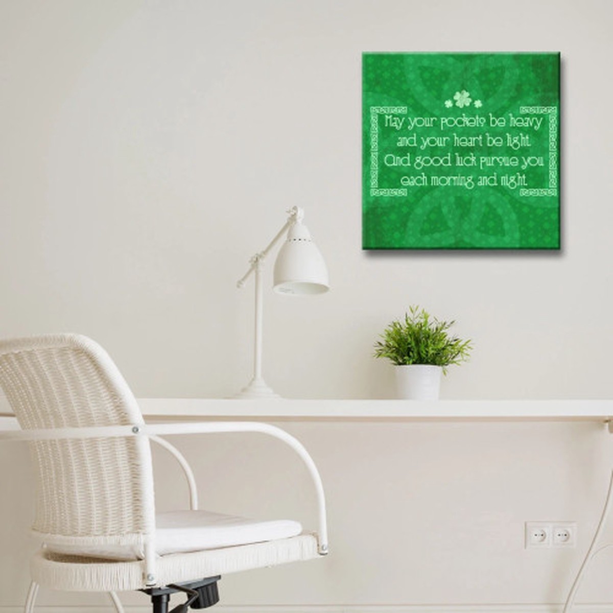 Good Old Irish Luck St. Patricks Day Canvas Wall Art - 12" x 12" - Green